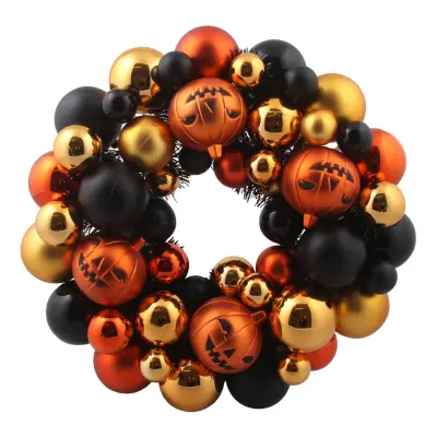 Halloweenkrans med Pumpor