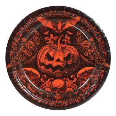 Papperstallrikar Gothic Pumpa - 6-pack