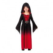 Röd Vampyrklänning Barn Maskeraddräkt - Large