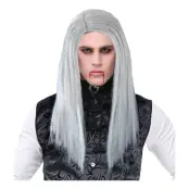 Grå Lång Vampyr Peruk - One size