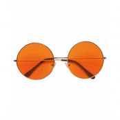 Stora Runda 70-tals Glasögon med Orange Glas