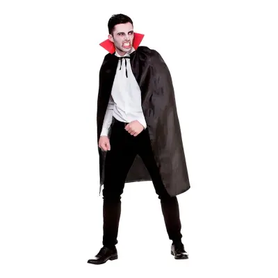 Vampyrcape Svart med Ståkrage - One size