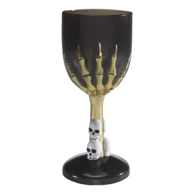 Vinglas med Skeletthand