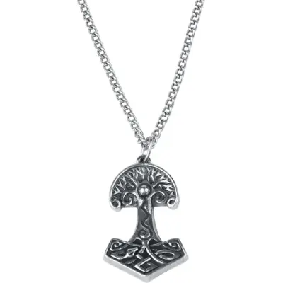 Alchemy Gothic - Gothic Halsband - Yggdrasil - Viking World Tree - för  silverfärgad