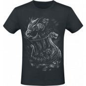 Axel Hermann T-shirt - Viking Ship - S 5XL - för Herr - svart