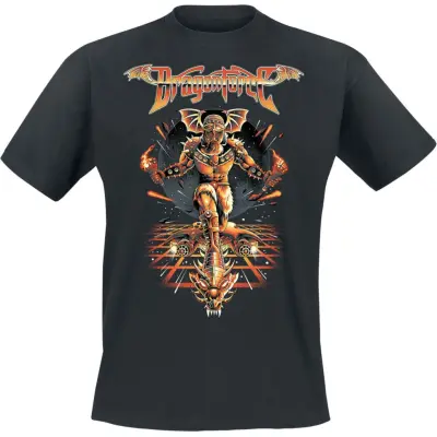 Dragonforce T-shirt - Viking Guitar Surfer - M 3XL - för Herr - svart