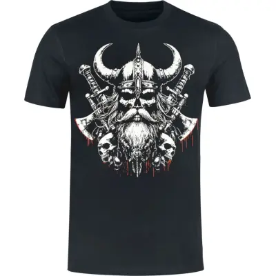 Lobo Negro T-shirt - Viking Blood - S 4XL - för Herr - svart