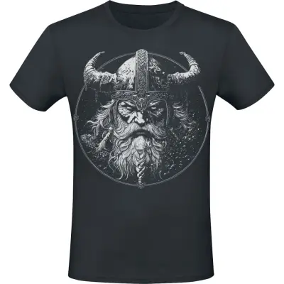Lobo Negro T-shirt - Viking King - S 4XL - för Herr - svart