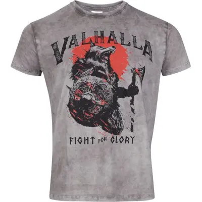 Lobo Negro T-shirt - Viking - S 4XL - för Herr - gråmelerad