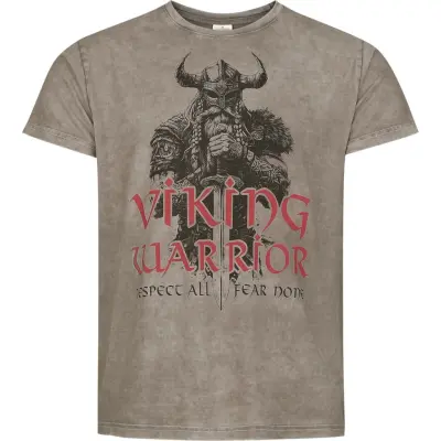 Lobo Negro T-shirt - Viking Warrior - S 4XL - för Herr - grå