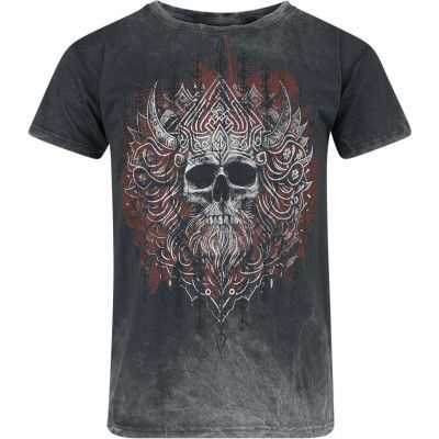 Outer Vision T-shirt - Viking Skull - S 4XL - för Herr - grå
