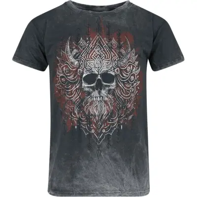 Outer Vision T-shirt - Viking Skull - S 4XL - för Herr - grå