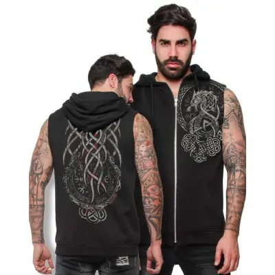 Outer Vision Väst - Viking Tattoo - S 4XL - för Herr - svart