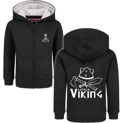 Sprüche - Fun Luvtröja för barn - Metal-Kids - Little Viking - 92 164 - för barn - svart