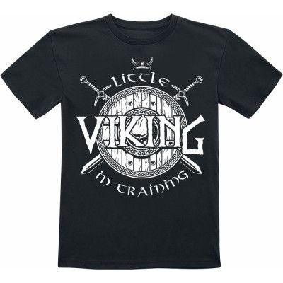 Sprüche - Fun T-shirt - Little Viking In Training - 116 164 - för barn - svart