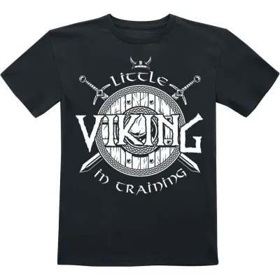 Sprüche - Fun T-shirt - Little Viking In Training - 104 164 - för barn - svart