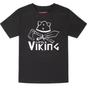 Sprüche - Fun T-shirt - Metal-Kids - Little Viking - 92 164 - för barn - svart