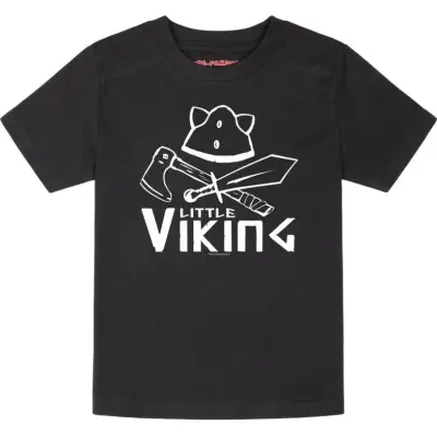 Sprüche - Fun T-shirt - Metal-Kids - Little Viking - 92 164 - för barn - svart