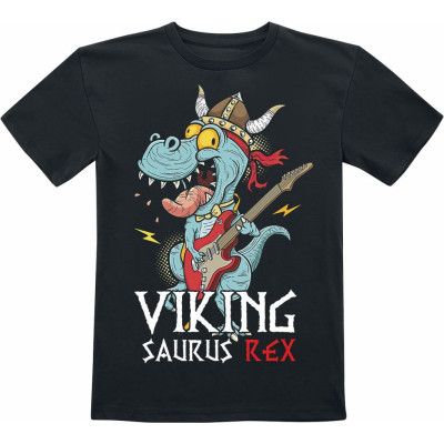 Tierisch - Fun T-shirt - Viking Saurus Rex - 116 164 - för barn - svart
